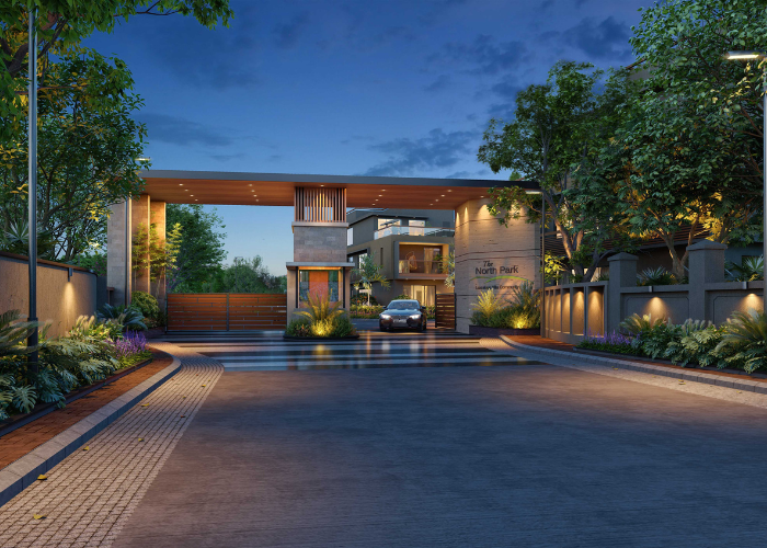 Villa North Park elevation in Adani Shantigram, Ahmedabad