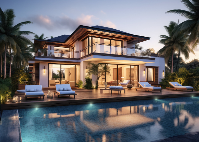 Villa West Park elevation in Adani Shantigram, Ahmedabad