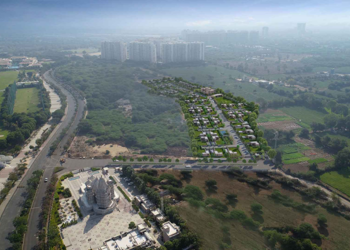 Villa West Park elevation in Adani Shantigram, Ahmedabad