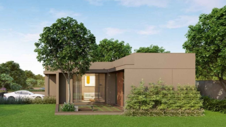 Villas West Park elevation in Adani Shantigram, Ahmedabad